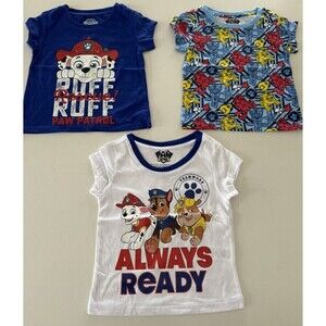 Paw Patrol Boy's Short Sleeve T-Shirt Size 2T Blue bundle of 3 NEW
